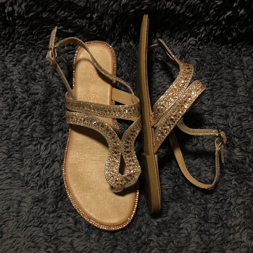 Rose gold bling sandals